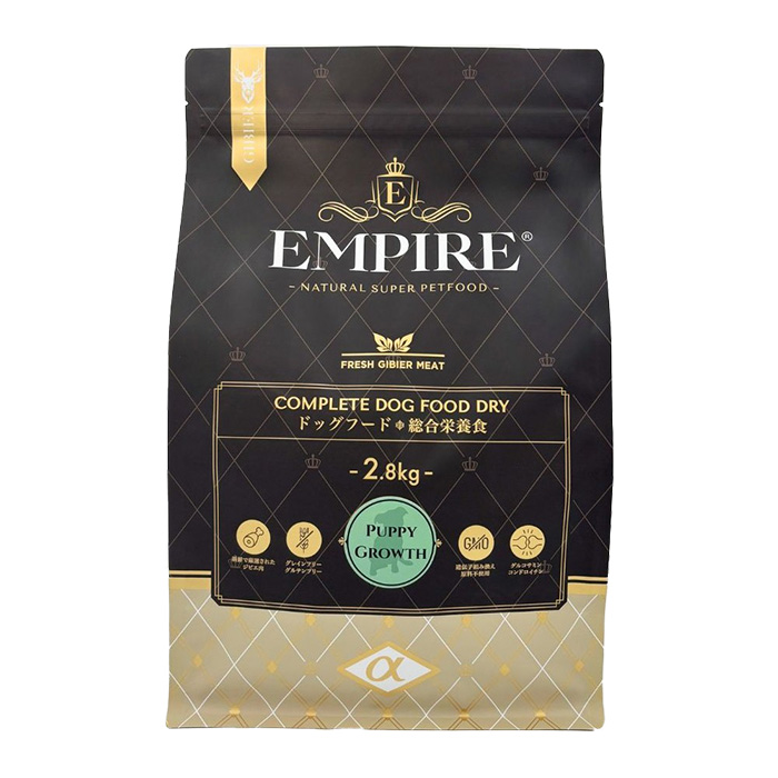 EMPIRE PUPPY GROWTH  Complete Dog Dry Food EMPIRE DOGDRY パピーグロース　小粒2.8kgパッケージ画像