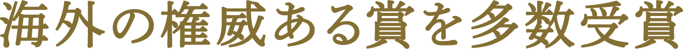 海外の権威ある賞を多数受賞